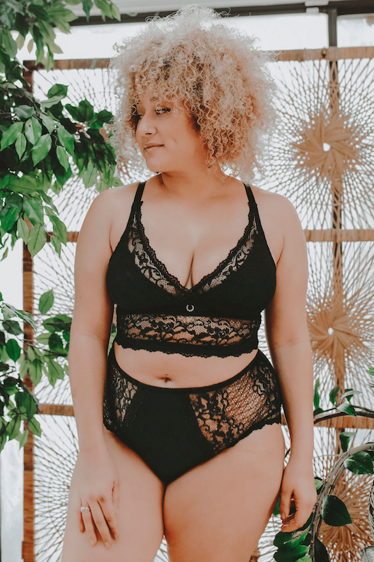 black postpartum shapewear bodysuit