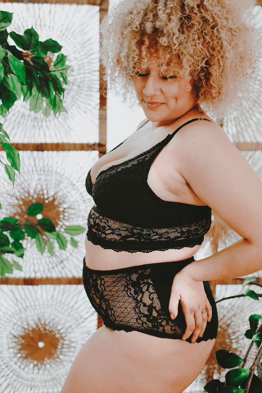 black postpartum plus size bodysuit #color_black