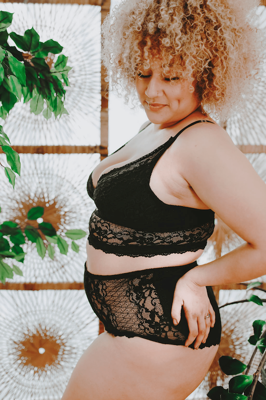 black postpartum plus size bodysuit